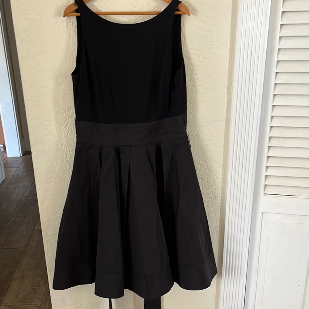 Lauren Black Sleeveless Dress with taffeta skirt 10
